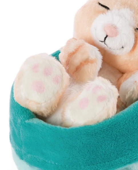 Nici 48087 Sleeping Kitties Schlafende Katze Im Körbchen 12cm Plüsch Rot – Bild 3