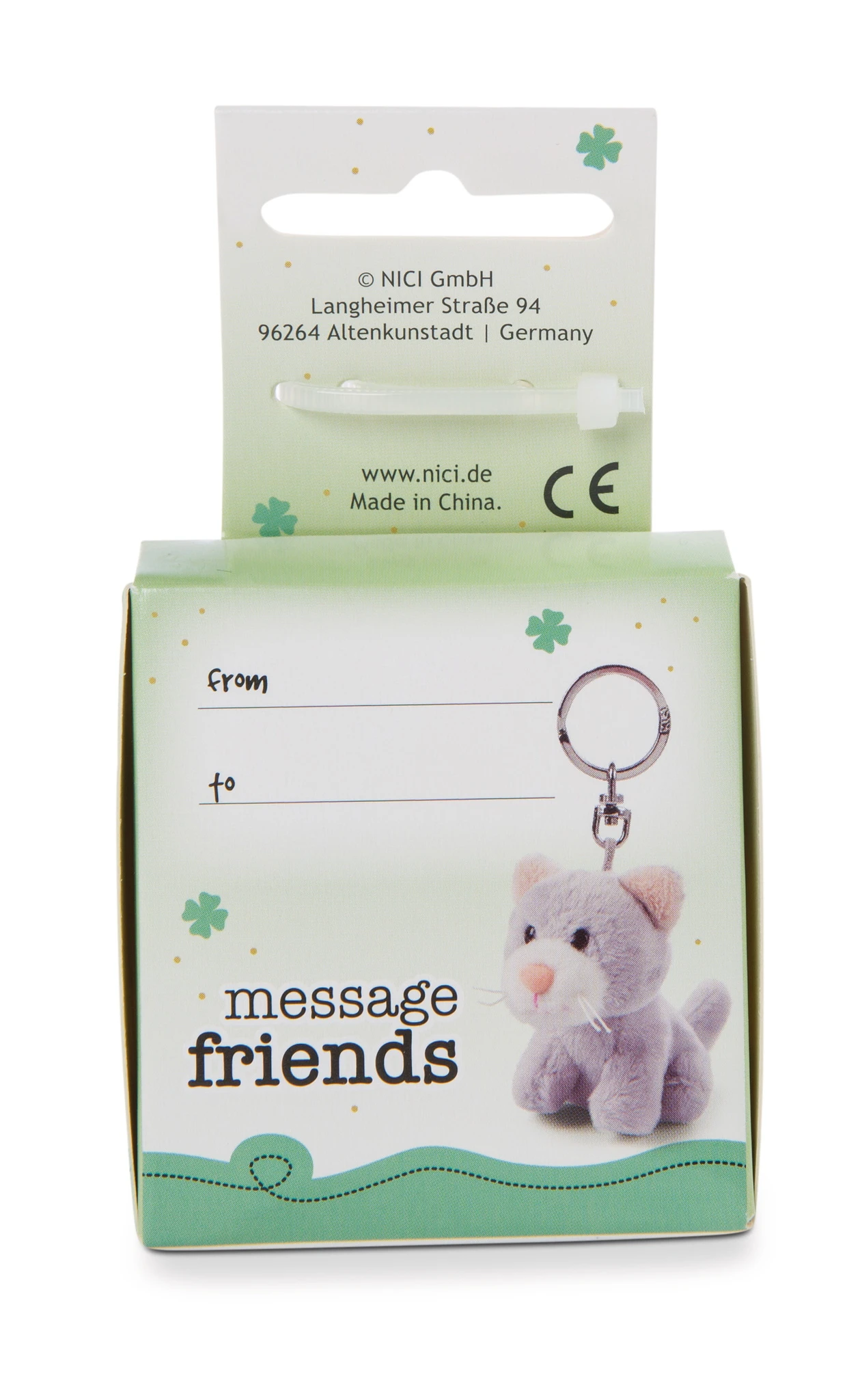 Nici 48121 Schlüsselanhänger Message Friends 6cm - Katze "Alles Gute!" – Bild 2