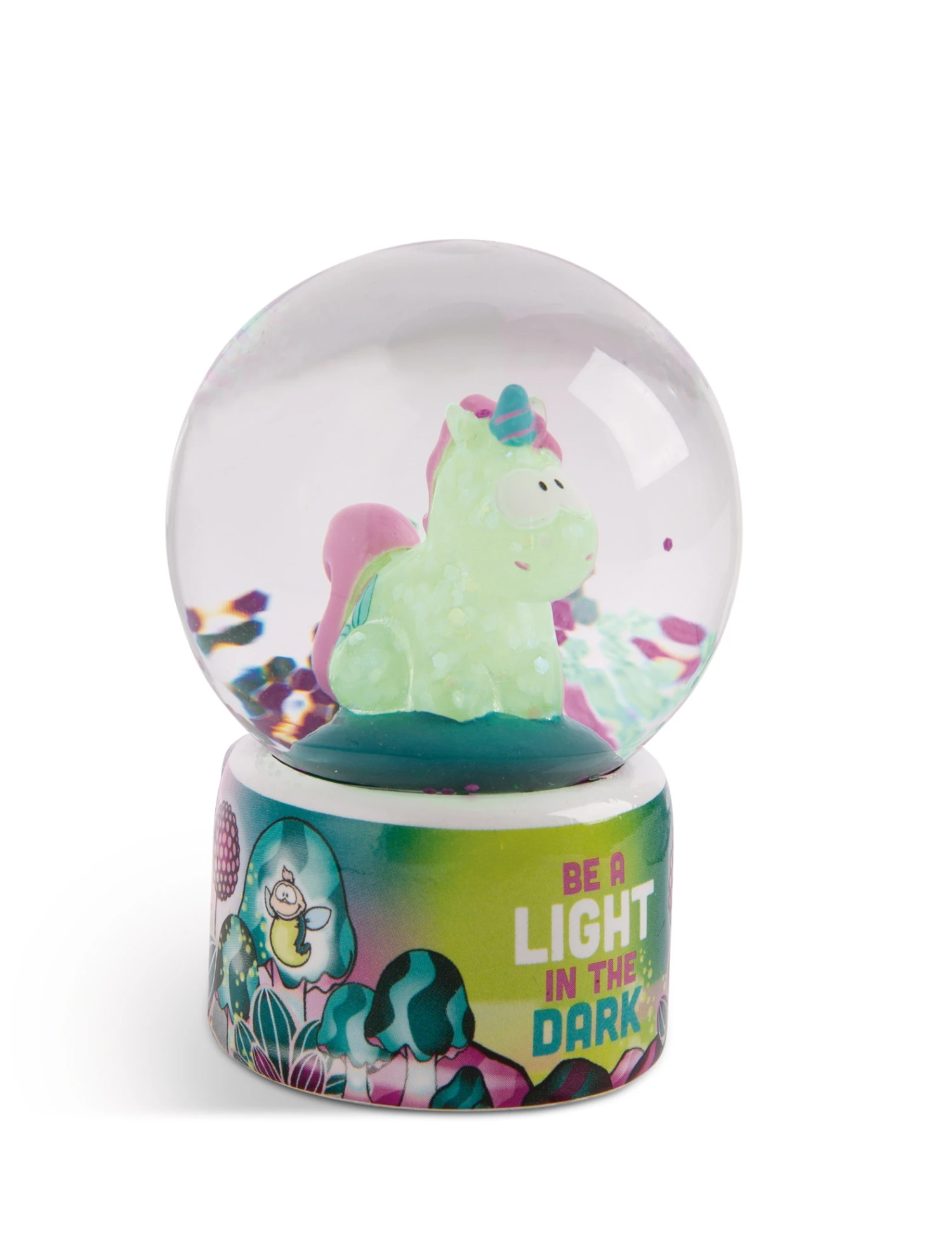 Nici 49111 Schüttelkugel Schneekugel Einhorn Midnight Floral Glow In The Dark – Bild 3