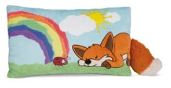 Nici 49163 Kissen Fuchs Fridalie 43x25cm Plüsch Regenbogen Forest Friends GREEN