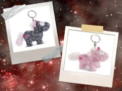Nici 47630+47648 Schlüsselanhänger SET Einhorn Pink Diamond & Diamond Dust 10cm